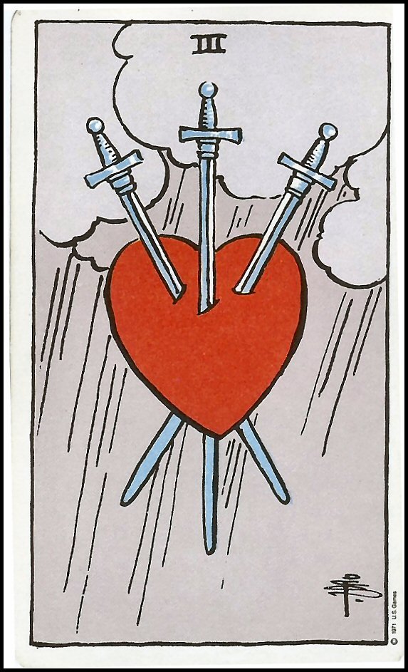 Three of Swords tarot card